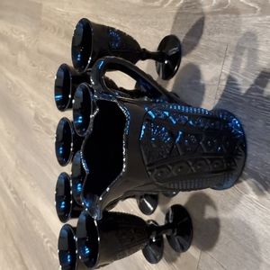 Tiara Black Monarch pitcher and 8 goblets